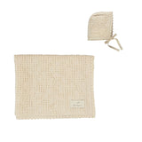 Bebe Organic Natural Waffle Blanket & Bonnet Set