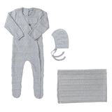 Kipp Blue Pointelle Stripe Knit Take Me Home Set