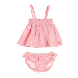 Buho Coral Red Gingham Set