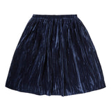 Tocoto Vintage Navy Velvet Skirt