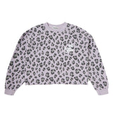 Tocoto Vintage Purple Animal Print Cropped Sweatshirt