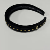 Limited Edition Black Velvet Scattered Pearls Headband