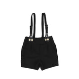 Bace Black Button Detail Shorts