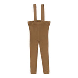 Analogie Dark Camel Knit Suspender Leggings