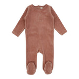 Lilette Apricot Cherry Graphic Velour Footie