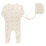 Ely's & Co Ivory Berry Embroidered Collection Footie & Bonnet