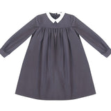 Little Parni Plum Taffeta Collar Dress