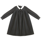 Little Parni Black Taffeta Collar Dress