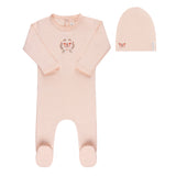 Ely's & Co Pink Garden Floral Center Collection Footie & Beanie