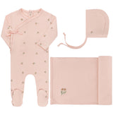 Ely's & Co Pink Tulip Embroidered Collection Take Me Home Set