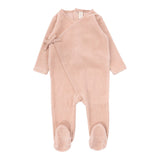 Lilette Dusty Pink Velour Wrap Footie