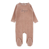 Lilette Heathered Pink Velour Bonjour Footie