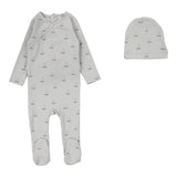 Lilette Light Blue/Nautical Print Footie Set