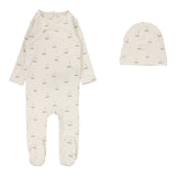 Lilette Cream/Nautical Print Footie Set