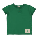 Lil Legs Green Boys Henley Tee