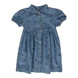 Analogie Denim Floral Print Short Sleeve Dress